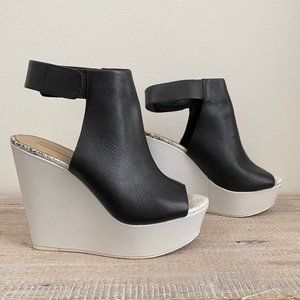 BCBG Peep Toe Wedge Heels